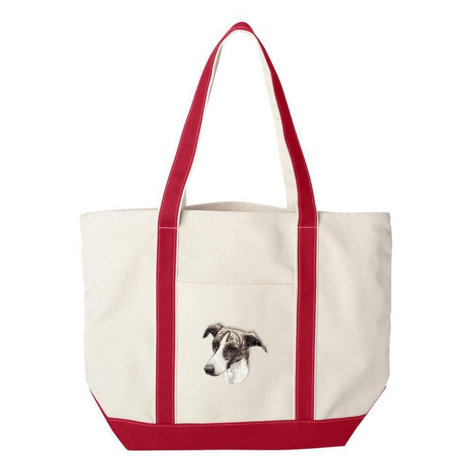 Embroidered Tote Bag Green  Greyhound D69
