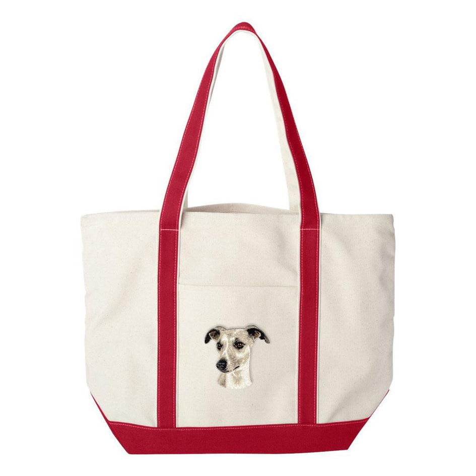 Embroidered Tote Bag Green  Whippet D65