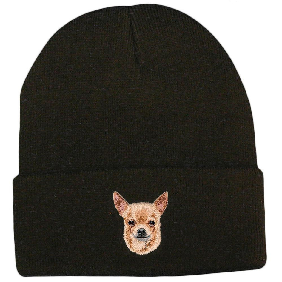 Embroidered Beanies Black  Chihuahua DV385