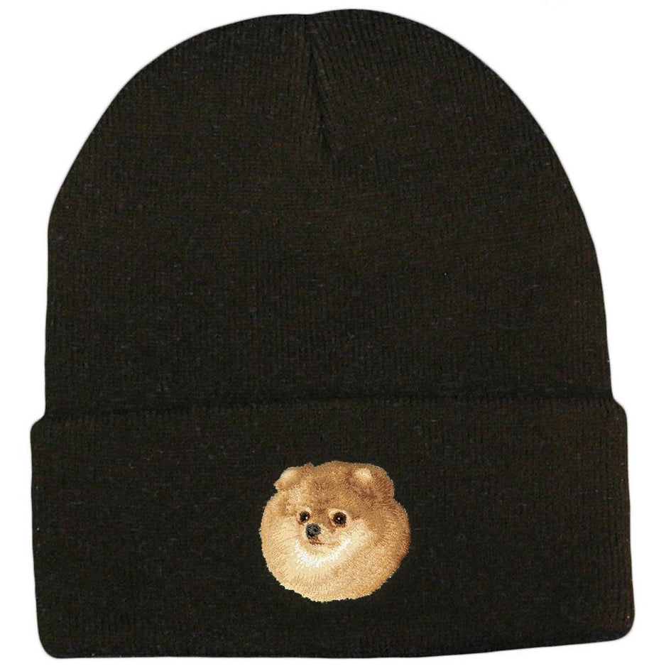 Embroidered Beanies Black  Pomeranian D103