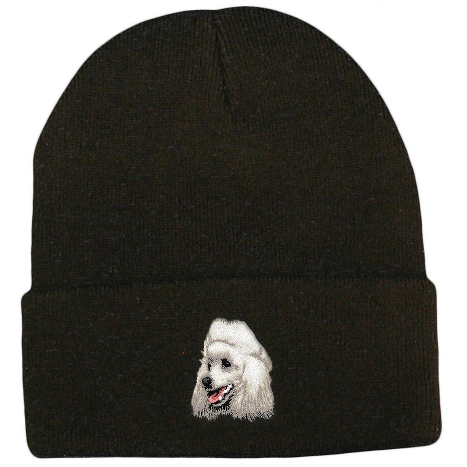 Embroidered Beanies Black  Poodle D18