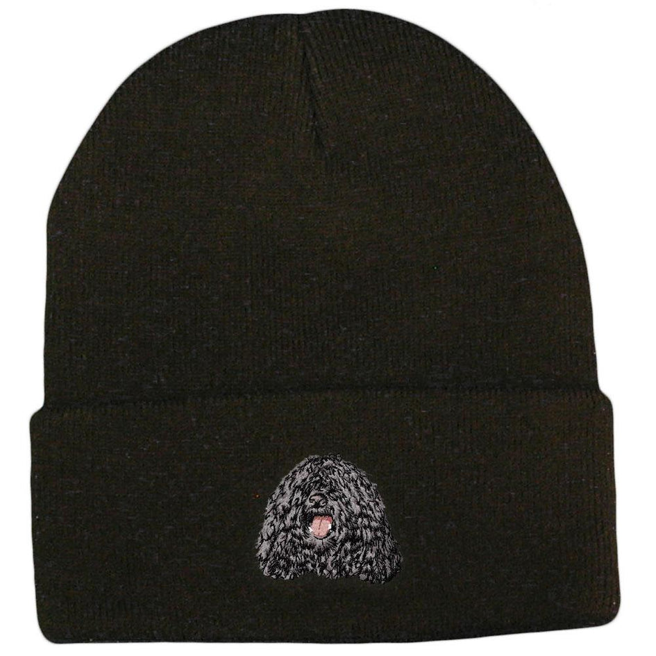 Embroidered Beanies Black  Puli D149