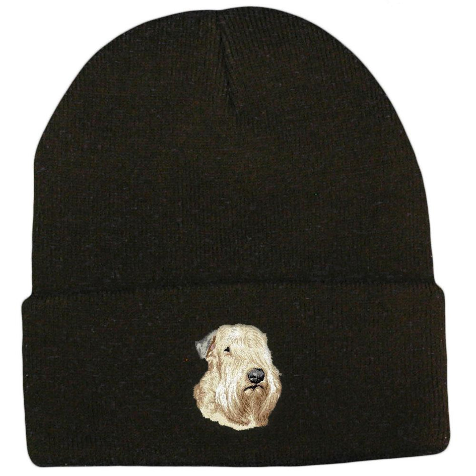 Embroidered Beanies Black  Soft Coated Wheaten Terrier D147