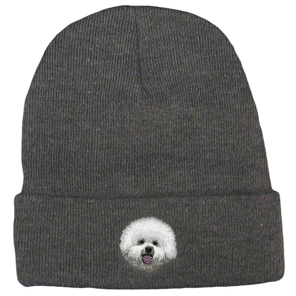 Embroidered Beanies Gray  Bichon Frise DM406