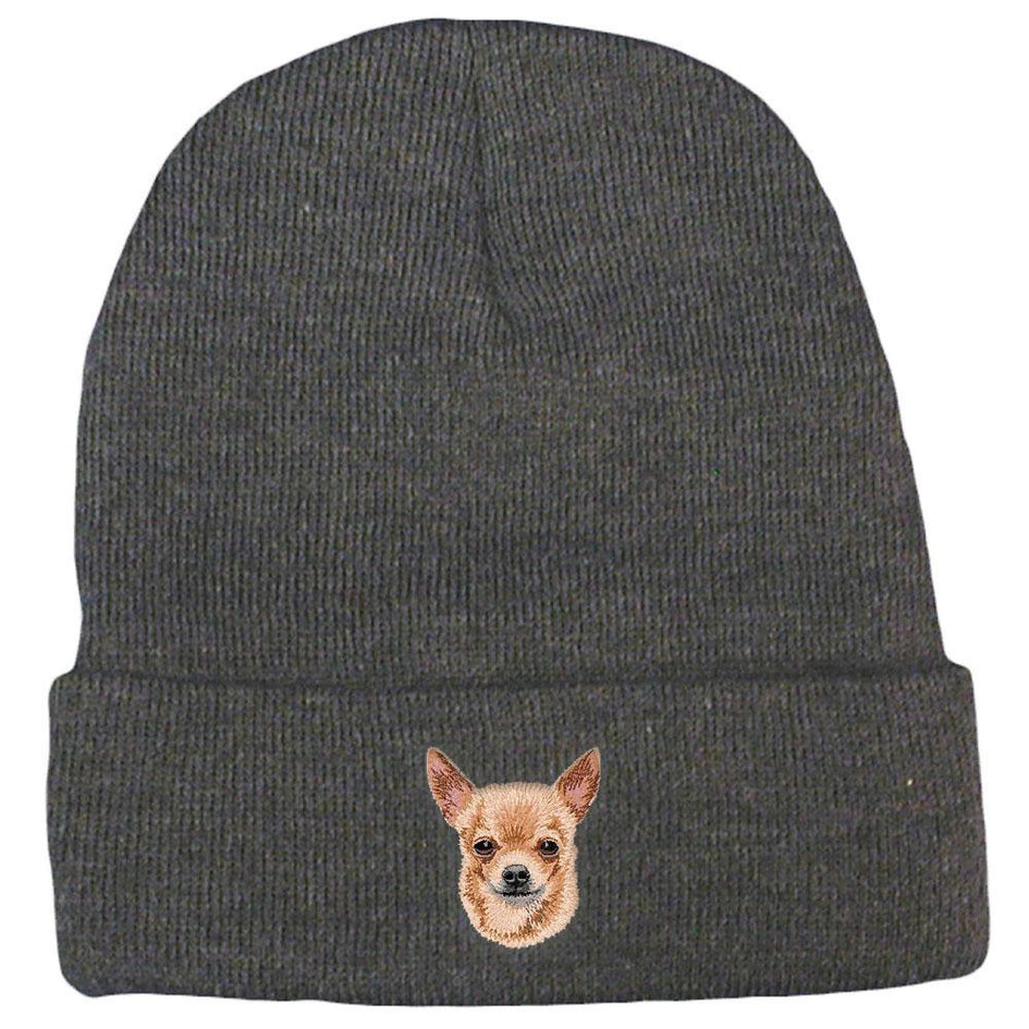 Embroidered Beanies Gray  Chihuahua DV385