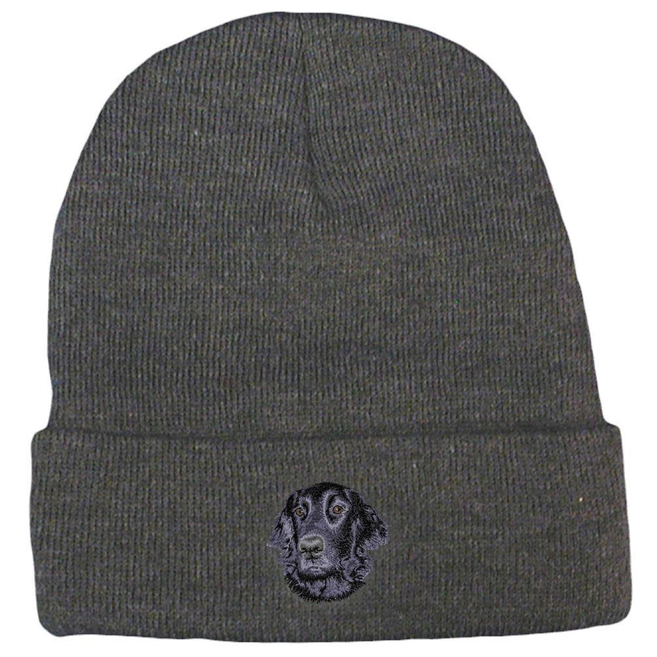 Embroidered Beanies Gray  Flat Coated Retriever D53