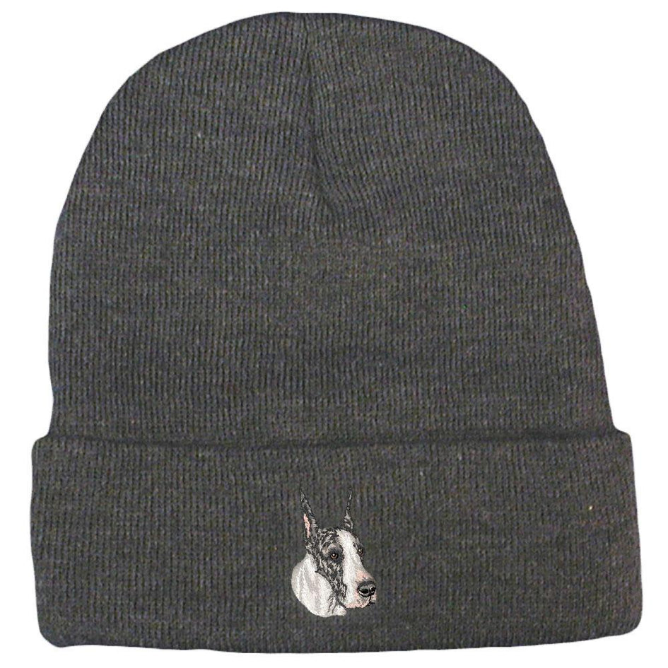 Embroidered Beanies Gray  Great Dane DV459