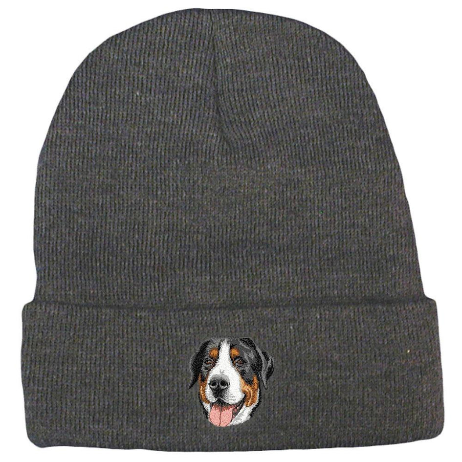 Embroidered Beanies Gray  Greater Swiss Mountain Dog DV379