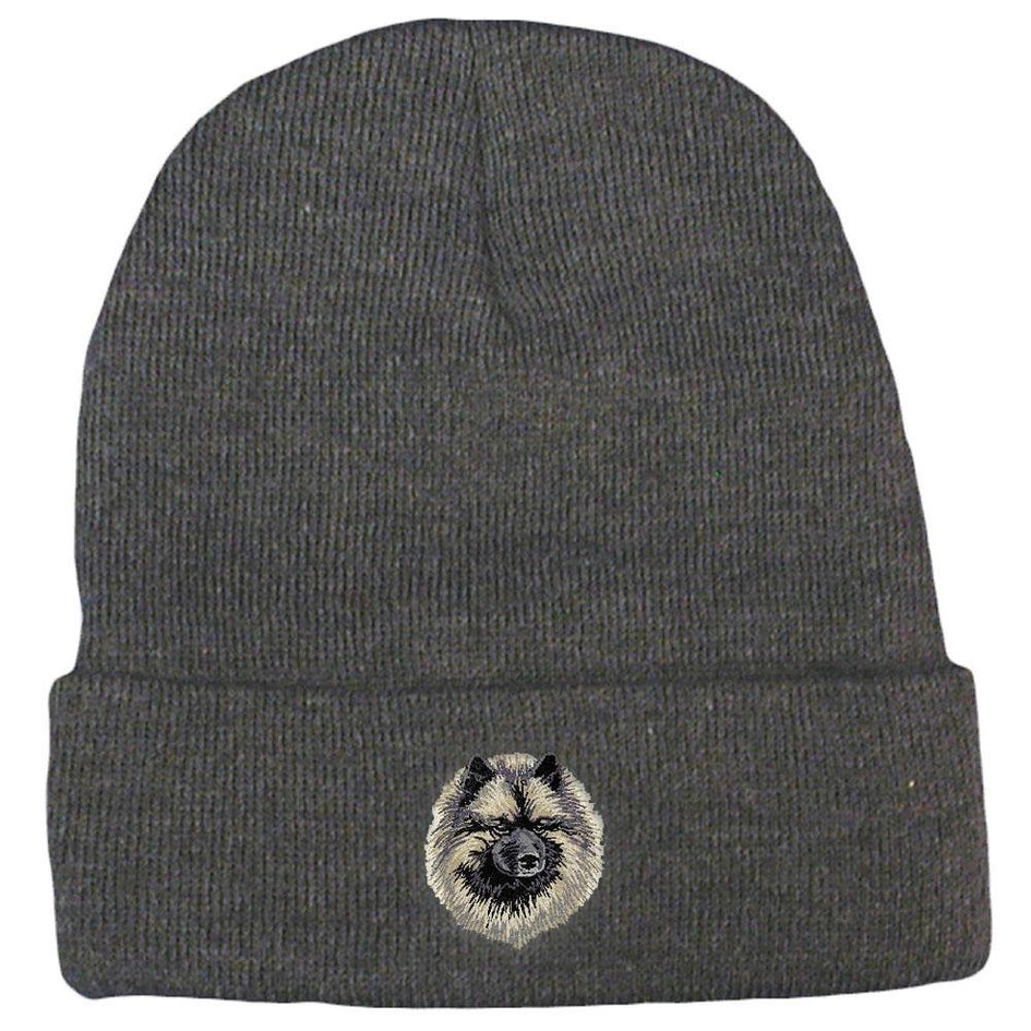 Embroidered Beanies Gray  Keeshond DV169