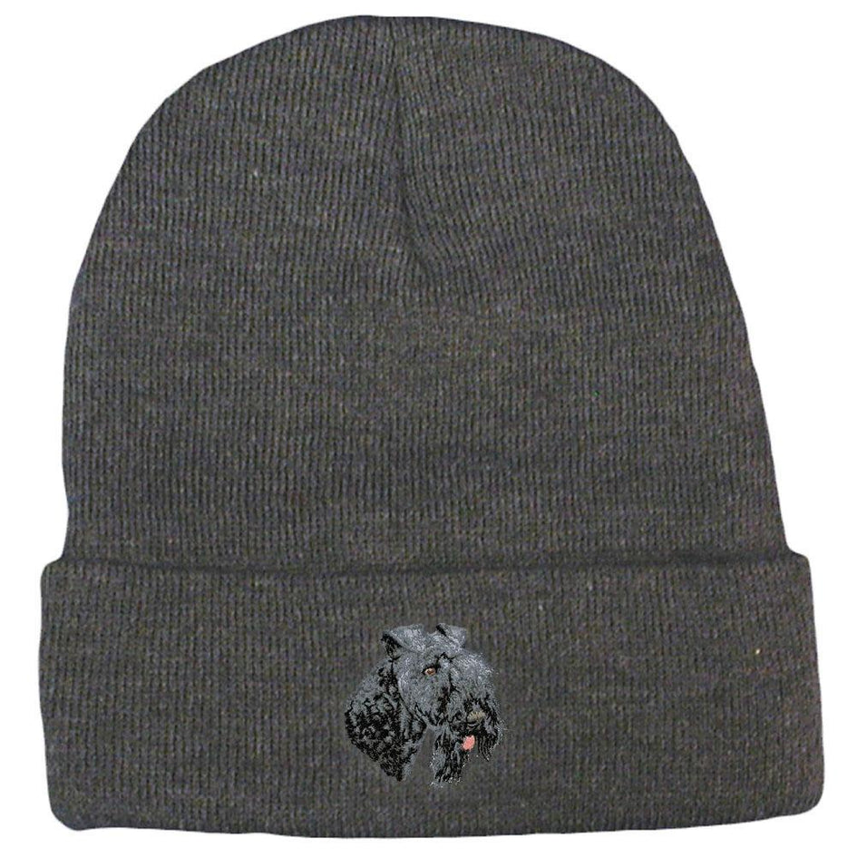 Embroidered Beanies Gray  Kerry Blue Terrier D74