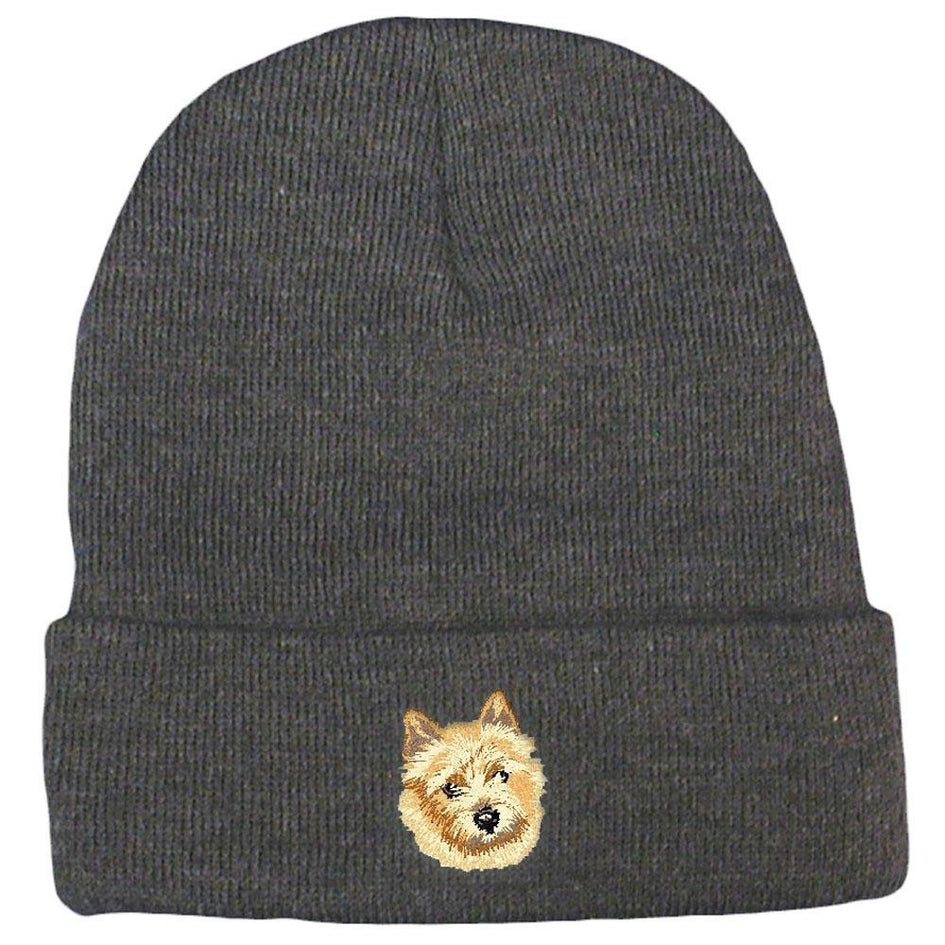 Embroidered Beanies Gray  Norwich Terrier DV158