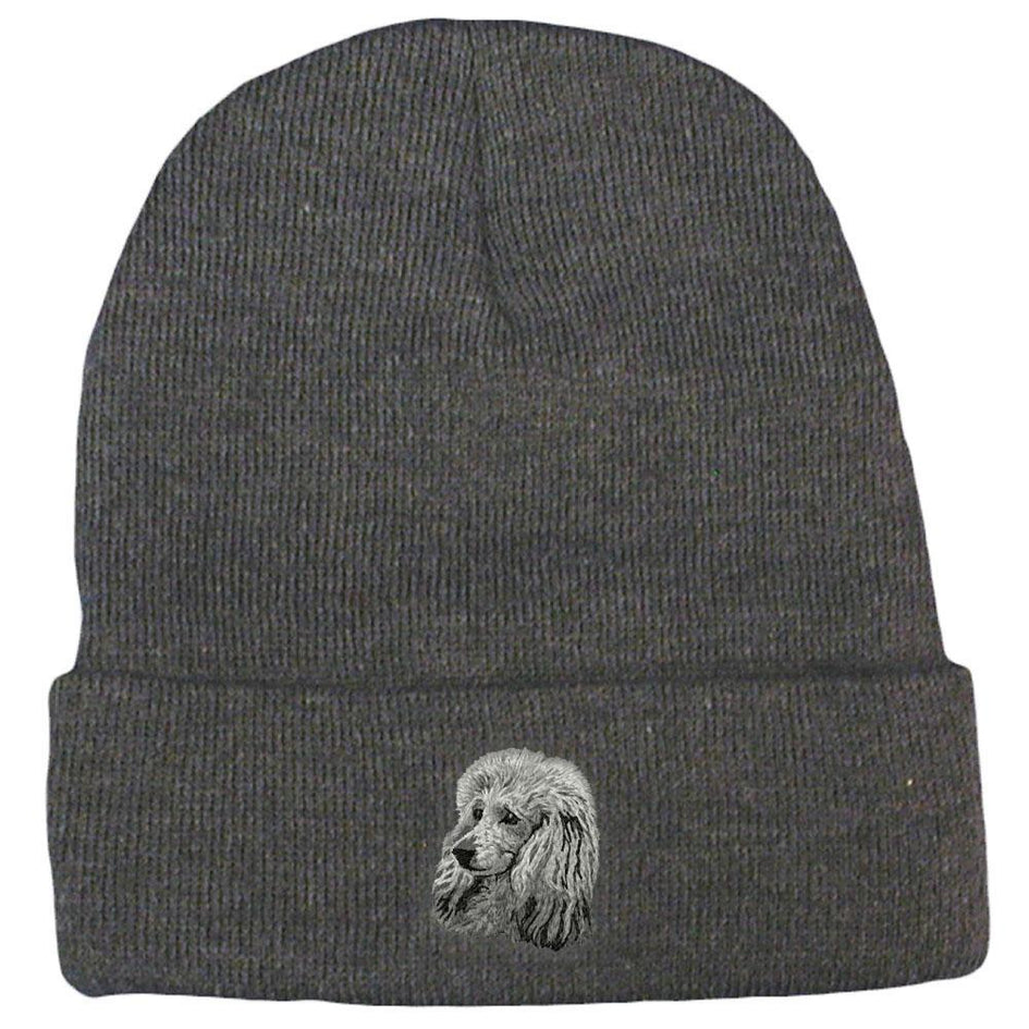 Embroidered Beanies Gray  Poodle DM450