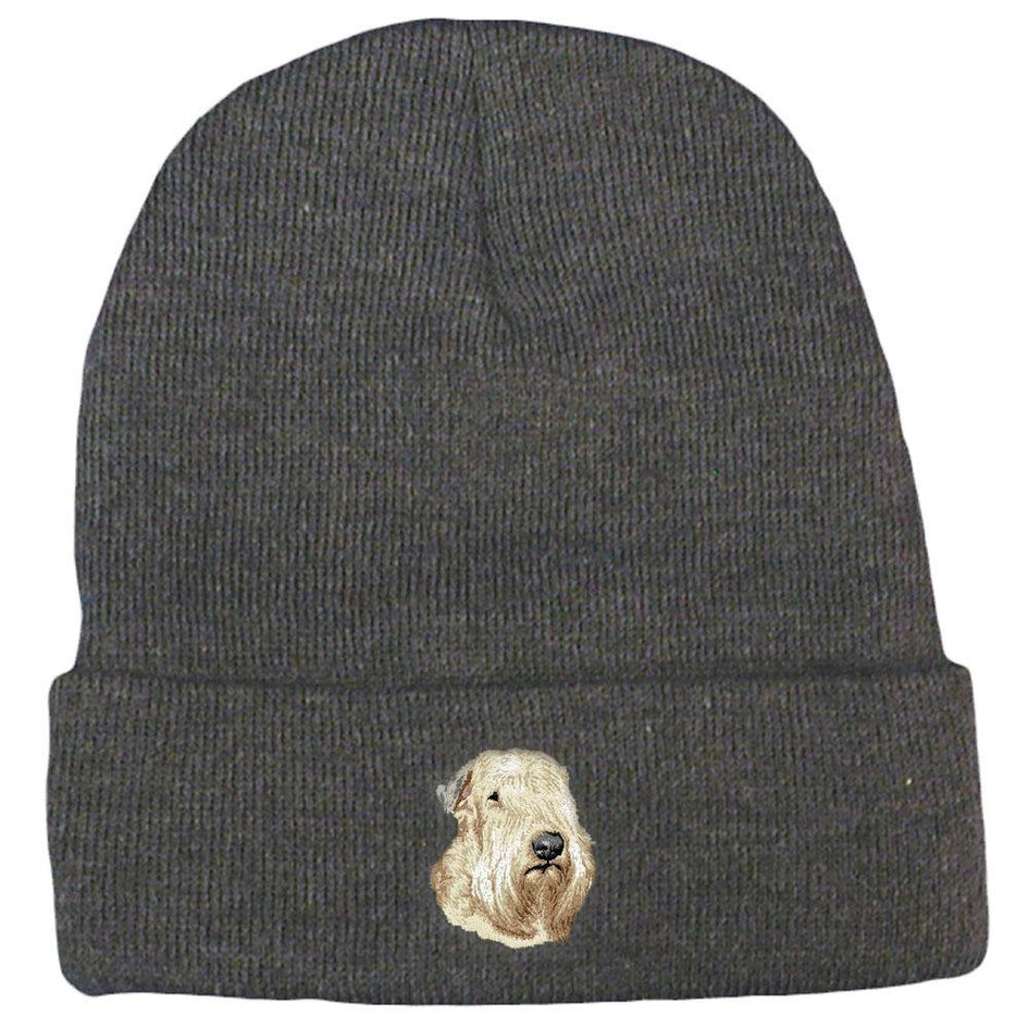Embroidered Beanies Gray  Soft Coated Wheaten Terrier D147