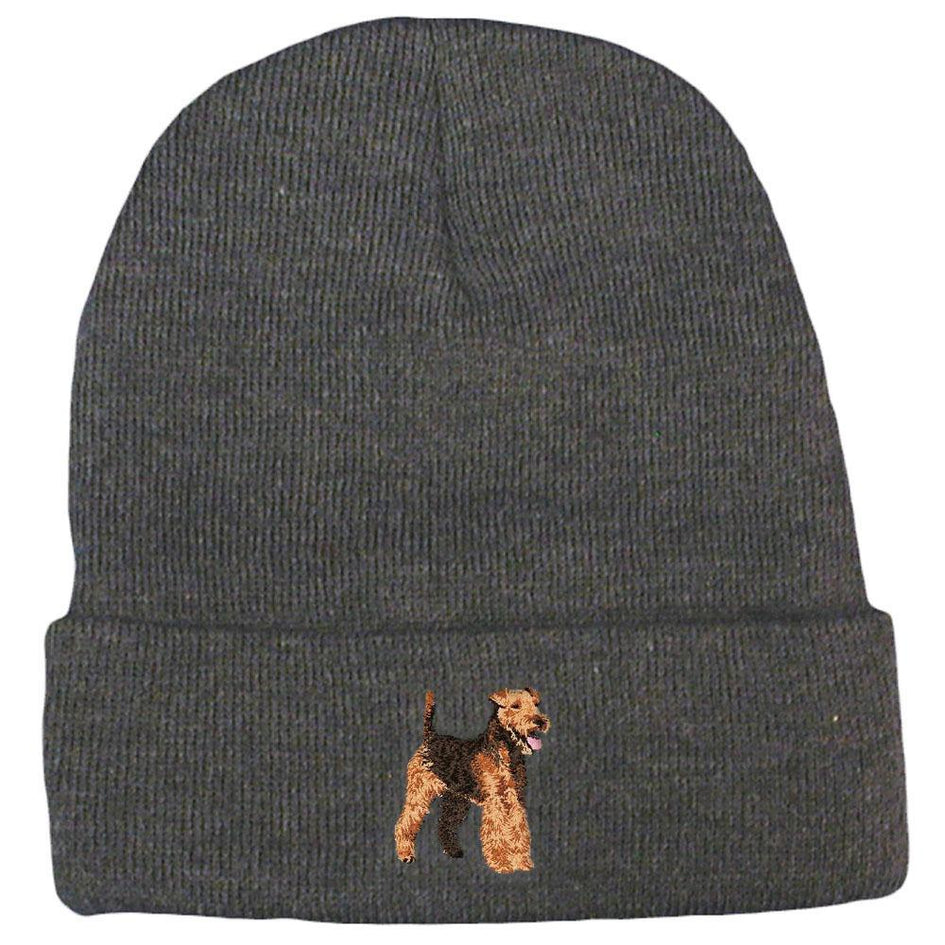 Embroidered Beanies Gray  Welsh Terrier DJ241