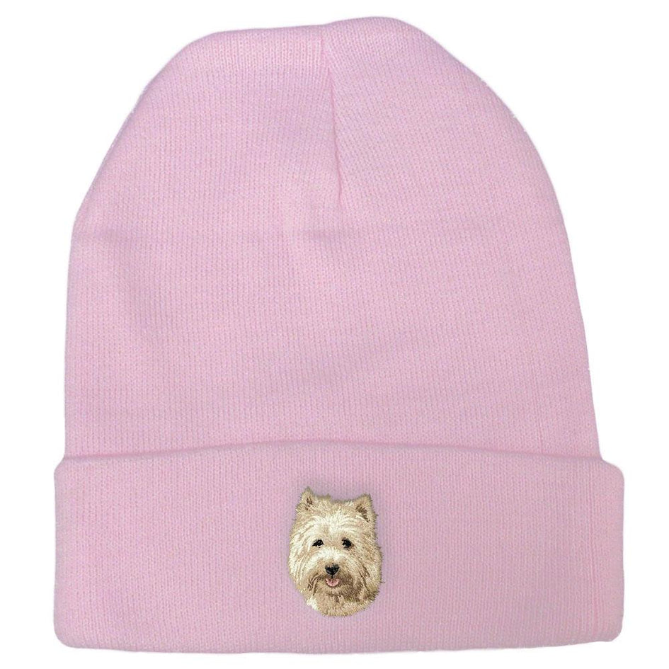 Embroidered Beanies Pink  Cairn Terrier D106