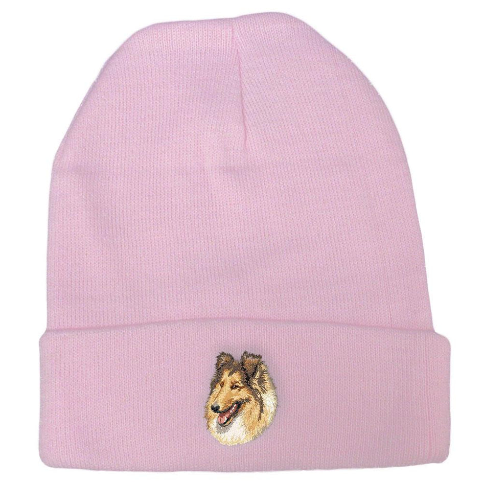 Embroidered Beanies Pink  Collie DV417