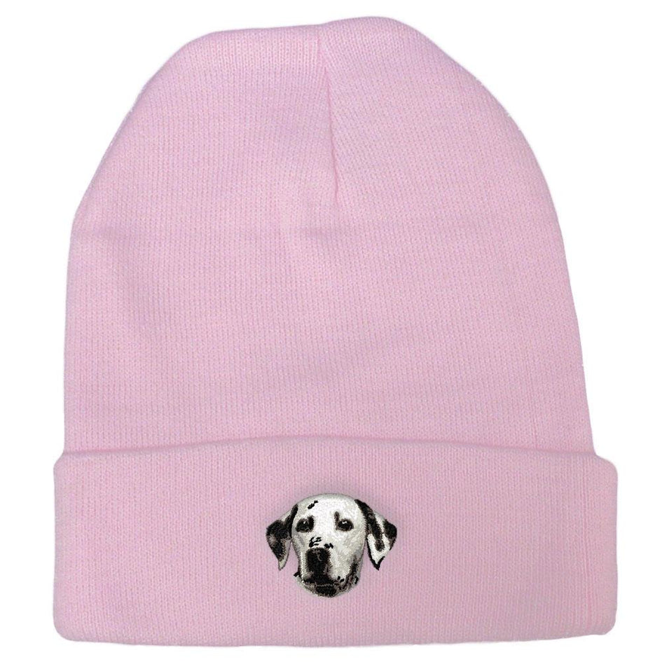 Embroidered Beanies Pink  Dalmatian D2