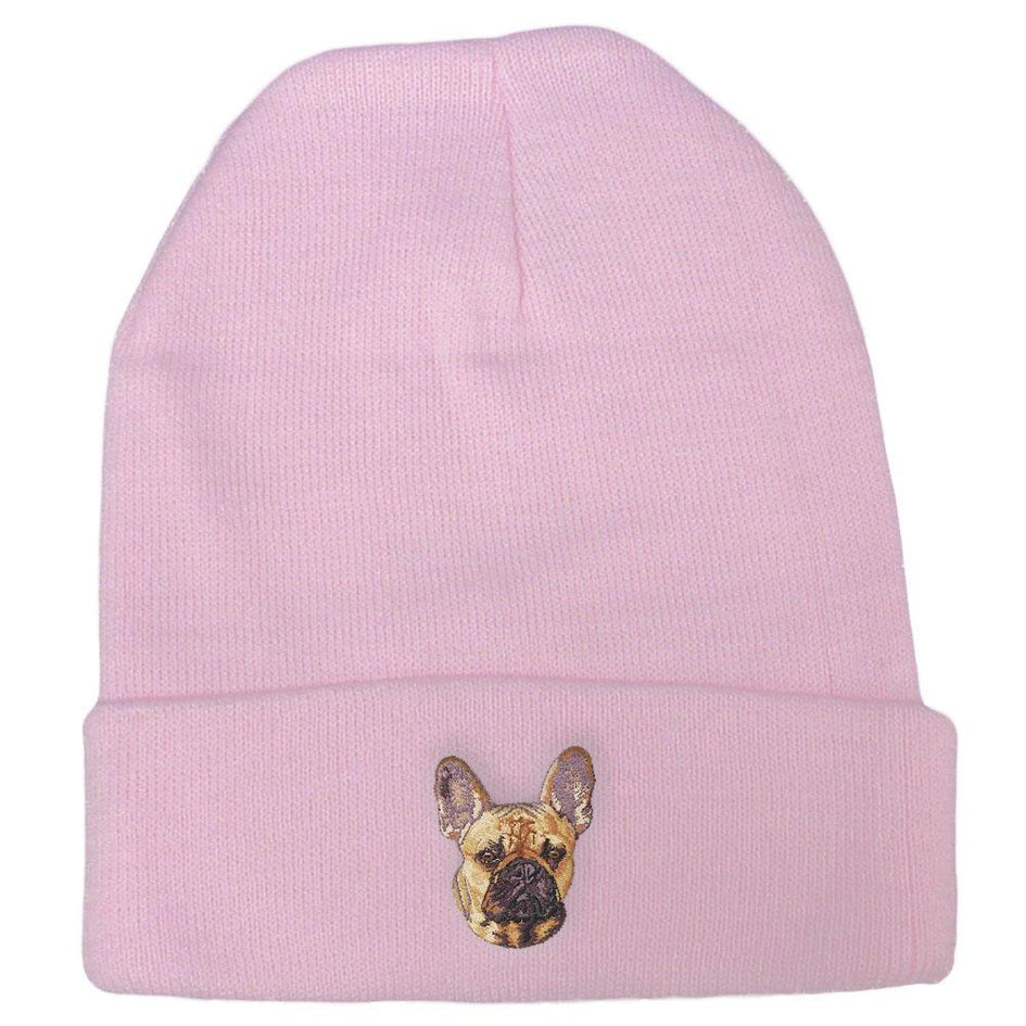 Embroidered Beanies Pink  French Bulldog DN333