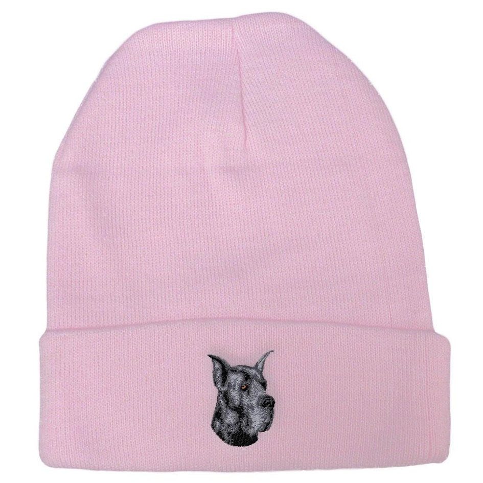 Embroidered Beanies Pink  Great Dane D10