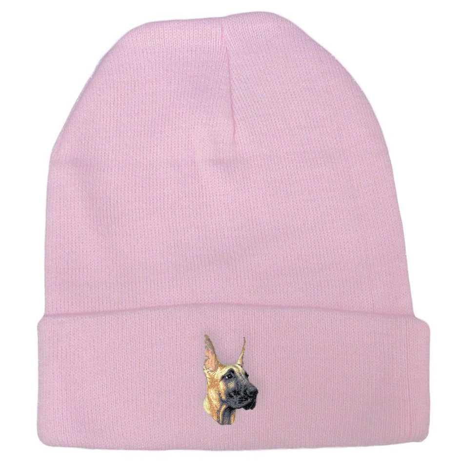 Embroidered Beanies Pink  Great Dane D71