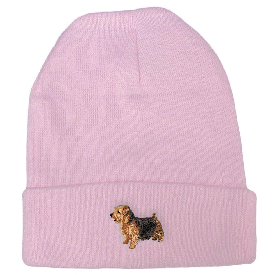 Embroidered Beanies Pink  Norfolk Terrier DJ277