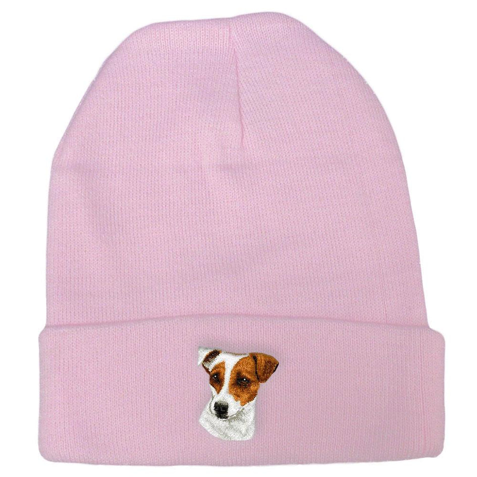 Embroidered Beanies Pink  Parson Russell Terrier D26