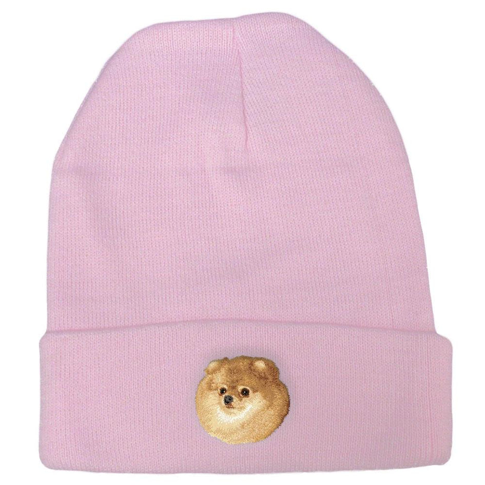 Embroidered Beanies Pink  Pomeranian D103
