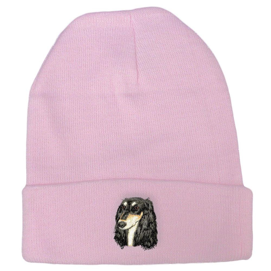 Embroidered Beanies Pink  Saluki D76