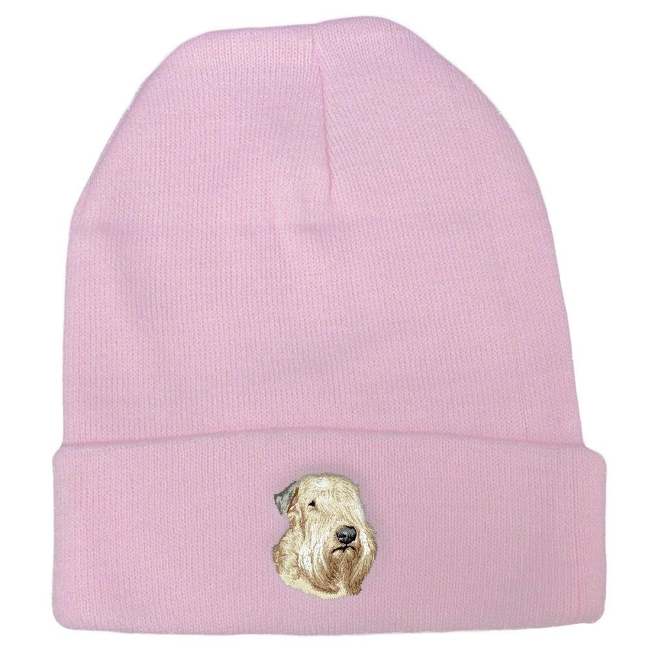 Embroidered Beanies Pink  Soft Coated Wheaten Terrier D147