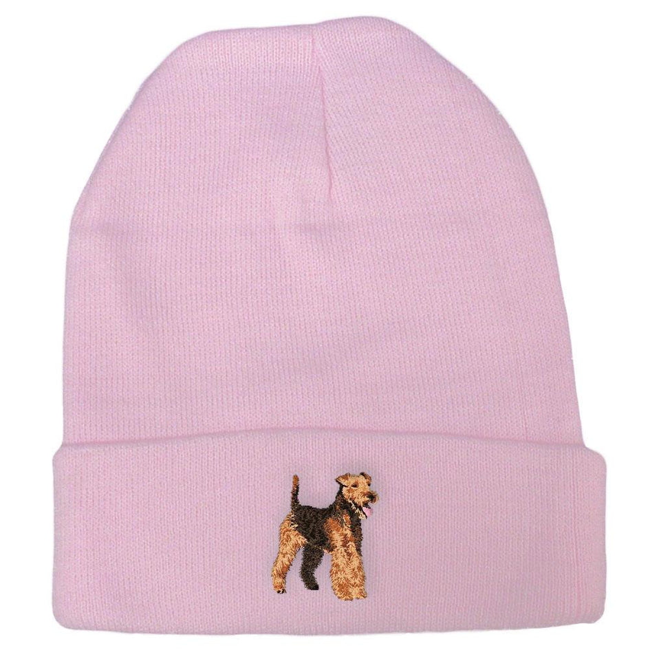 Embroidered Beanies Pink  Welsh Terrier DJ241