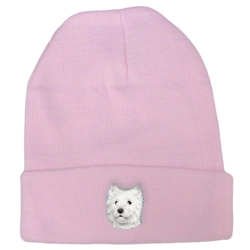 Embroidered Beanies Pink  West Highland White Terrier D126