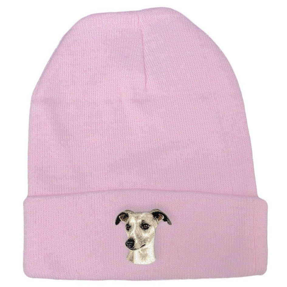 Embroidered Beanies Pink  Whippet D65