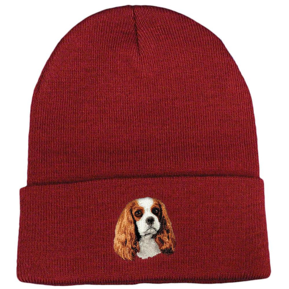 Embroidered Beanies Maroon  Cavalier King Charles Spaniel D11