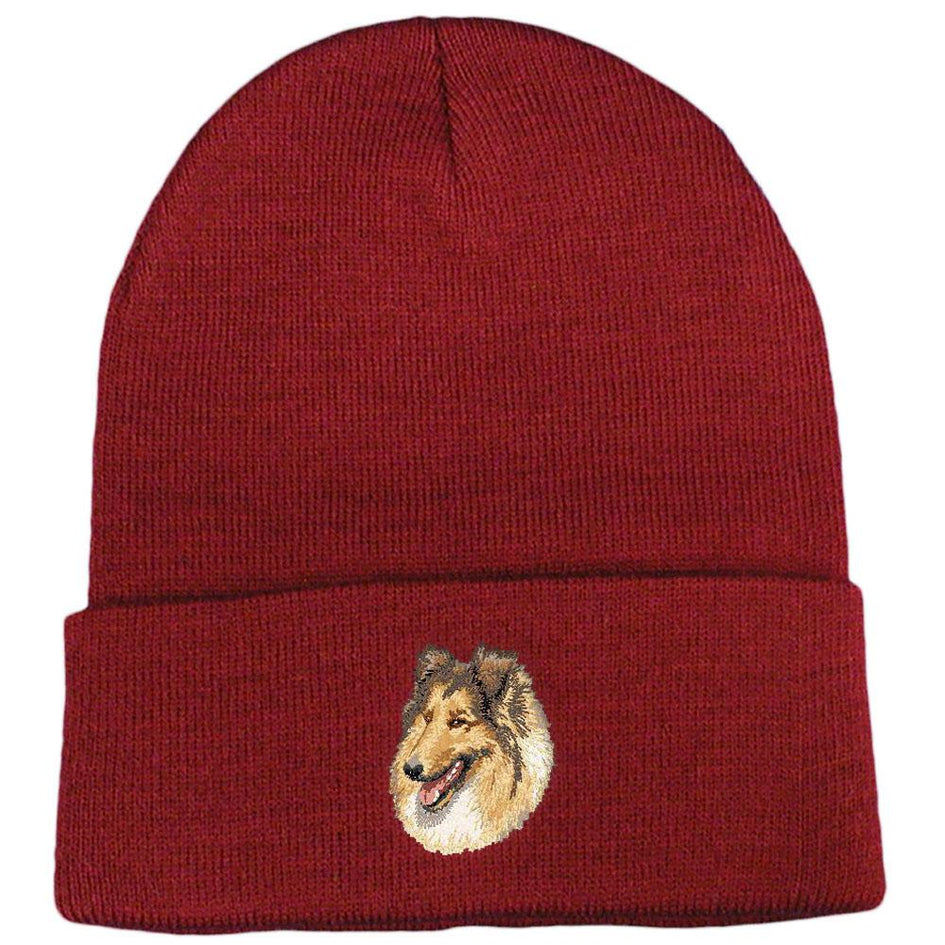 Embroidered Beanies Maroon  Collie DV417
