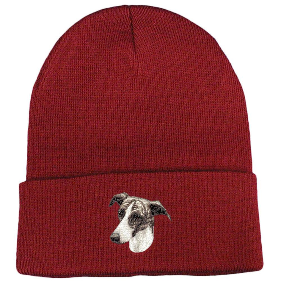 Embroidered Beanies Maroon  Greyhound D69