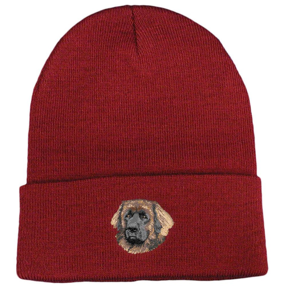 Embroidered Beanies Maroon  Leonberger DV221