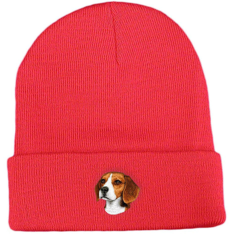 Embroidered Beanies Red  Beagle D31