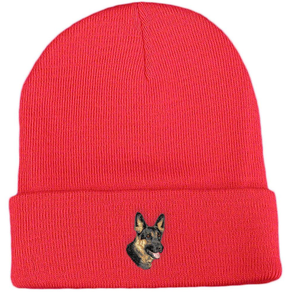 Embroidered Beanies Red  German Shepherd Dog D70