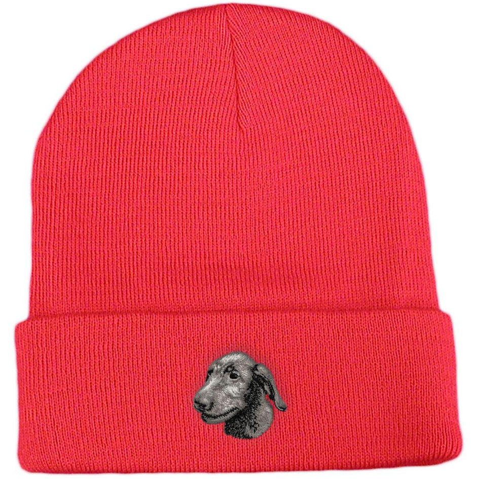 Embroidered Beanies Red  Irish Wolfhound D75