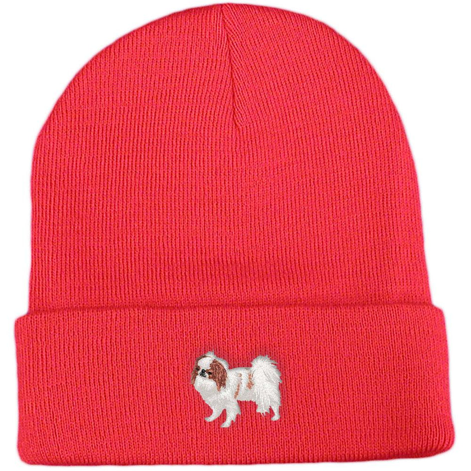 Embroidered Beanies Red  Japanese Chin DV213