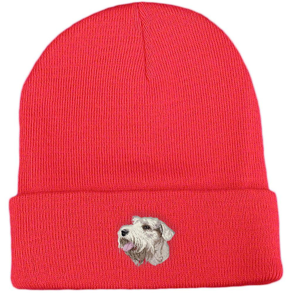 Embroidered Beanies Red  Sealyham Terrier DM342