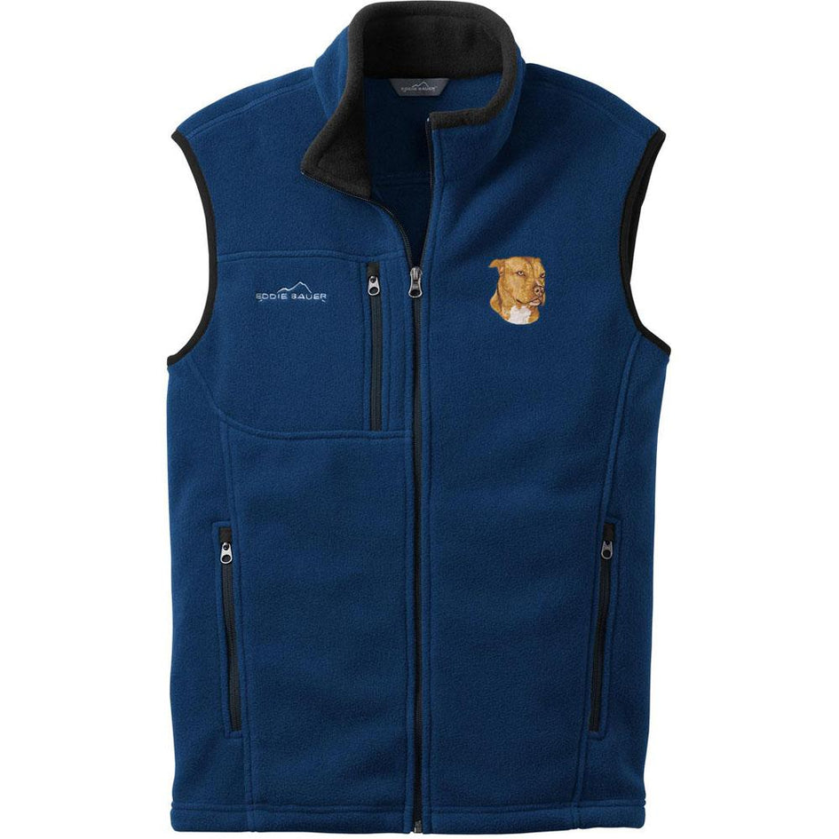 Embroidered Mens Fleece Vests Blackberry 3X Large American Staffordshire Terrier DN334