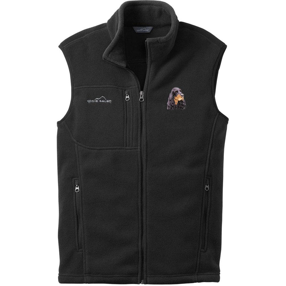Embroidered Mens Fleece Vests Black 3X Large Gordon Setter D78