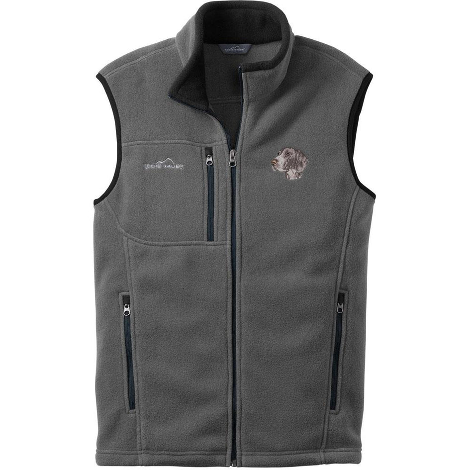 Embroidered Mens Fleece Vests Gray 3X Large German Shorthaired Pointer D131