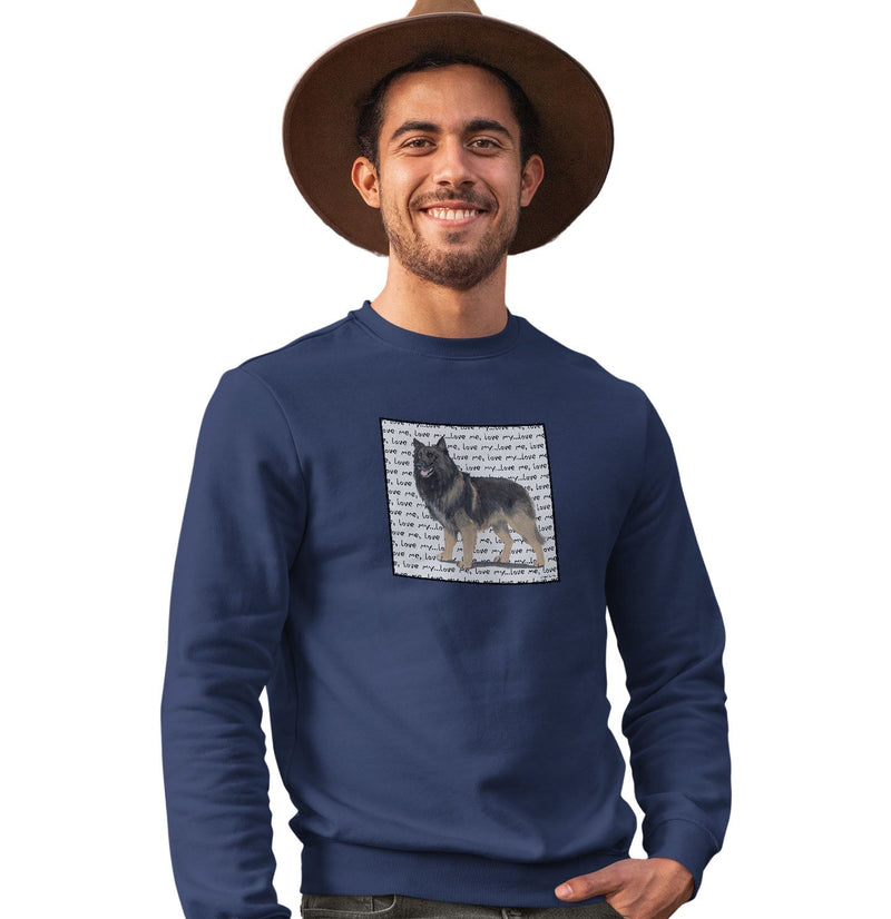 Belgian Tervuren Love Text - Adult Unisex Crewneck Sweatshirt
