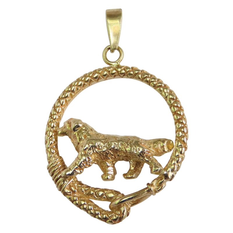 Bernese Mountain Dog Solid 14K Gold Leash Pendant