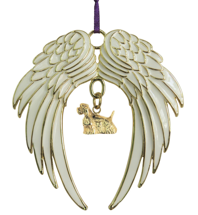 Cocker Spaniel Gold Plated Holiday Angel Wing Ornament