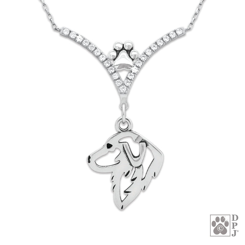Great Pyrenees VIP  CZ Necklace, Head