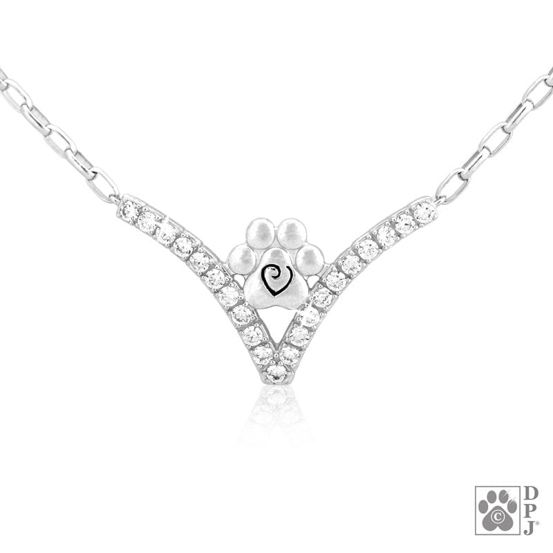 Cubic Zirconia Paw Print Bracelet
