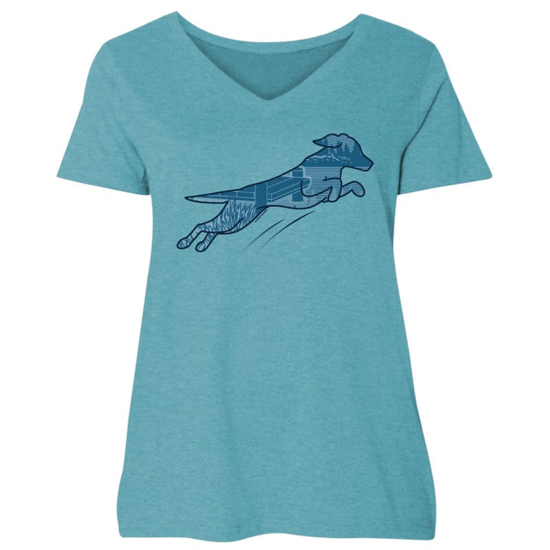 Dock Diving - Ladies Plus V-Neck Tee